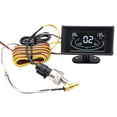 1SET 3In1 LCD Car Digital Gauge Voltmeter/Oil Pressure/Water Temp 12-24V 1/8 NPT
