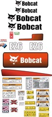 Fits Bobcat E26 Decal Kit MINI EXCAVATOR SAFETY DECAL/ 3M VINYL / FREE SHIPPING