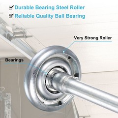 10pcs 1.8″ Zinc-Plated Steel Garage Door Rollers 4.25″ Long Stem Silver