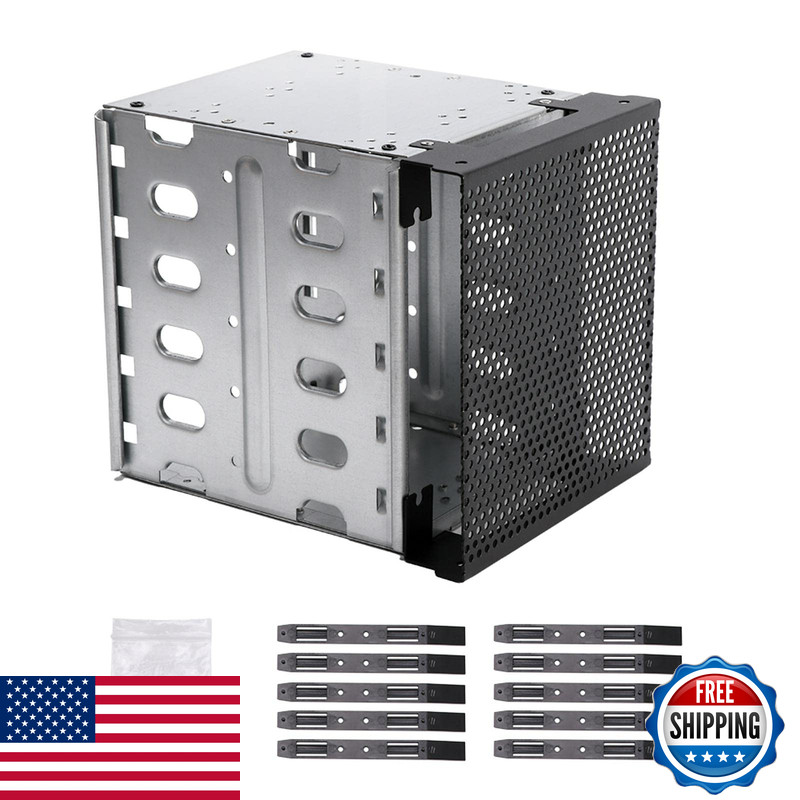 Rivonthex Hard Drive Rack 5.25 To 5X 3.5 Drive Tray Fan Space Detachable