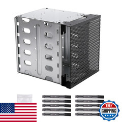 Rivonthex Hard Drive Rack 5.25 To 5X 3.5 Drive Tray Fan Space Detachable