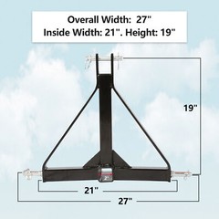 HECASA 3 Point Trailer Receiver Hitch Tow Drawbar 1Tractor Thicken Steel Upgrade