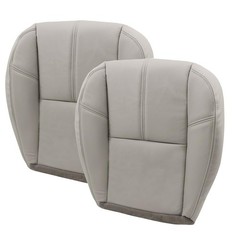 Gray Leather Replacement Seat Cover Bottom Driver Passenger 07-14 Chevy GMC 1500