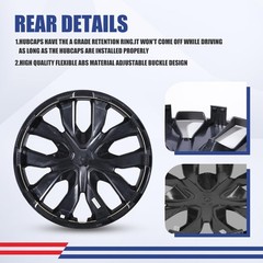 17” Nissan Rogue Hubcaps 2014-2020, 4 Packs, ABS+PC, Matte Black | Nissan