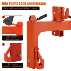 3000LBS Steel 3 Point Quick Hitch W/ 2″ Receiver Hitch For Cat 1 & 2 Tractors