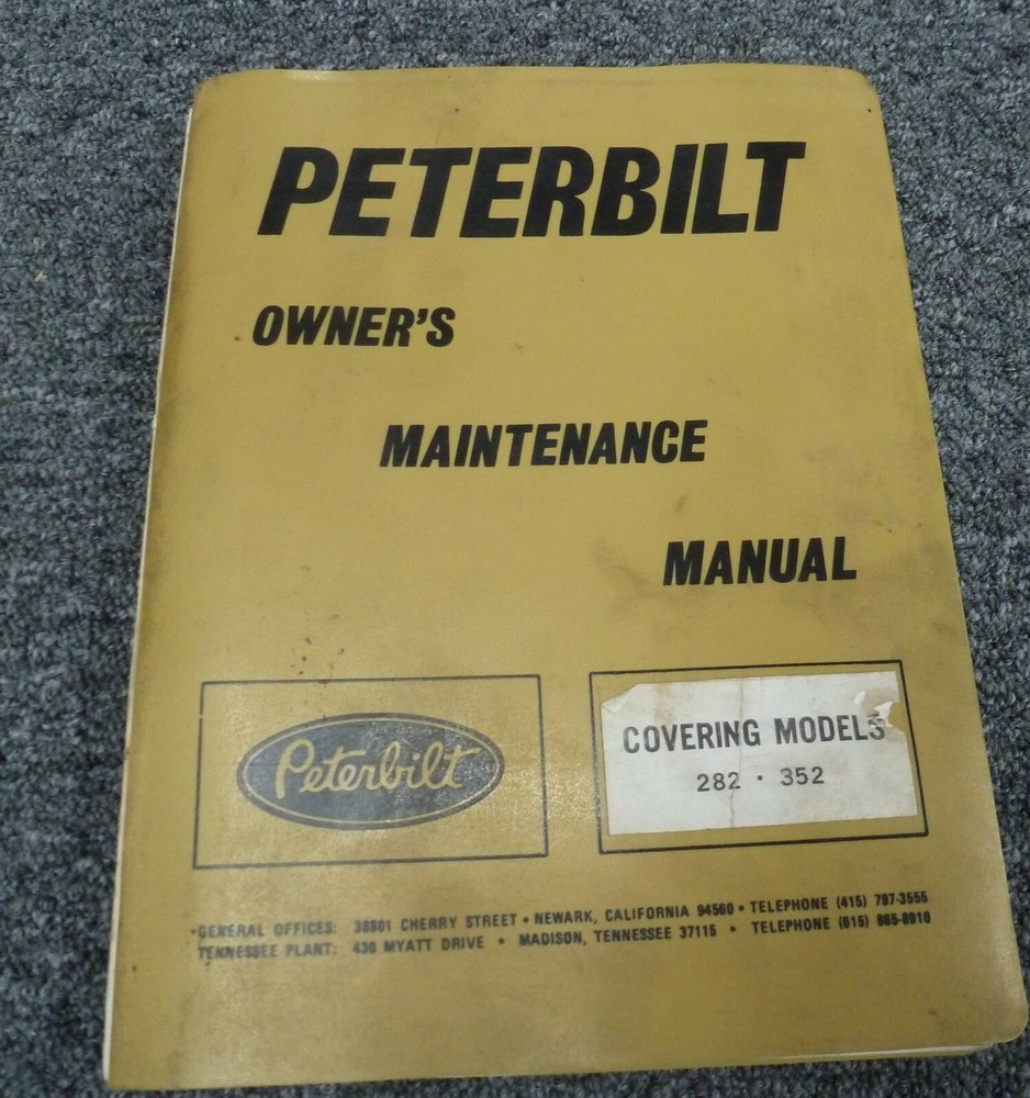 1979-1980 Peterbilt 282 352 352H Truck Shop Service Repair Manual