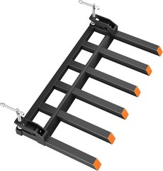 Clamp On Debris Forks for 60 Inch Buckets, 4000 Lbs Pallet Forks for Loader