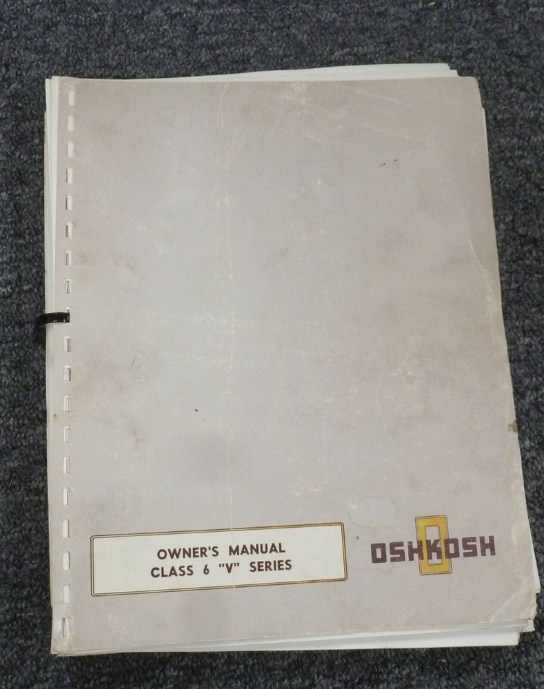 1979-1980 Oshkosh V715-R3C Motorhome RV Parts Catalog Operator & Service Manual
