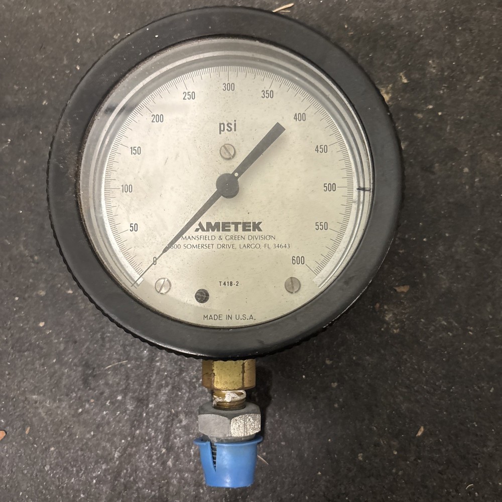 Ametek Pressure Gauge 0 -600 PSI – 4 1/2″ FACE 1/4″ NPT