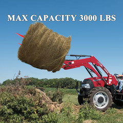 49″ Dual Hay Bale Spear, 3000lbs Load Capacity Skid Steer Loader Bucket Attachme