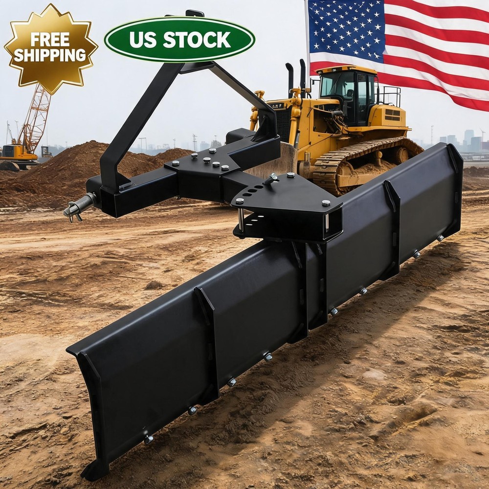 3-Point Rear Grading Blade for CAT 0 & CAT 1 Tractors 52″ Steel Farm Duty Heavy