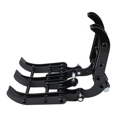 Black Steel Grapple for Mini Excavator 0.8-1.8T Powder Coated Surface
