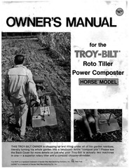 Owners Maintenance Instruction Operators Manual Troy Bilt Tiller Horse Model 180