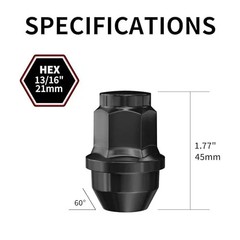 24pcs Lug Nuts for F150 One-Piece OEM M14x1.5 Black 24PCS-2015-2025 F150