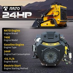 Mini Skid Steer Loader 24HP 3-Pumps Engine Tracked w/ Grapple Attachments Stock