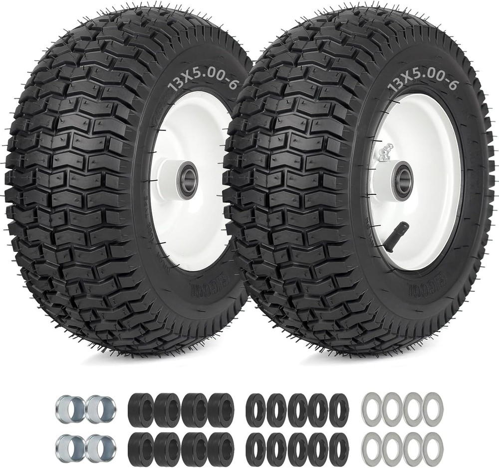 15×6.00-6 Rubber Lawn Tire and Wheel, 2 Pcs Replacement 15×6-6nhs Riding