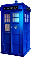 Police Box Blue Window Laptop Car Sticker, 8 Inches Tall