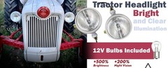 12V Pair Head Lamp Light for FORD Fits Tractor 2N 8N 9N 600 800 Grey 310066F