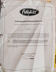 Peterbilt Custom Maintenance Manual – Chassis Number 437638 –