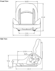 Fits Komatsu Forklift Seat – Fits Various Models – Black Vinyl