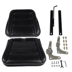 Universal Adjustable Backrest Forklift Excavator Lawn Mower Tractor Seat Black
