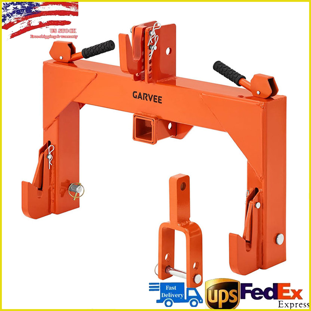 3000 LBS Steel 3 Point Quick Hitch W/ 2″ Receiver Hitch For Category 1 Tractors