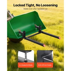 Uimoso 2000/4000 lbs Clamp on Pallet Forks for Tractors 43″/60″ bucket forks
