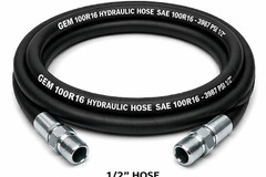 1/2″ 2 Wire 100R16 Hydraulic Hose Assembly with 1/2″ Male NPT Fittings 3987 PSI