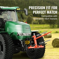 VEVOR 49″ Hay Spear Bale Spears Skid 3-Point Hitch Tractor Attachment 1600lbs