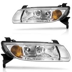 Halogen Headlights w/Chrome 00-02 Saturn SL1 SL2 SW2 Sedan Wagon Set