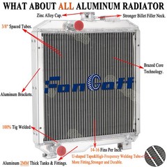 Aluminum Tractor Radiator Fit Ford New Holland Model 1715 SBA310100630 Fongoff