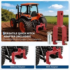 3 Point Quick Hitch w/ 2″ Hitch Receiver Category 1 Tractor Quick Attach 3000lbs