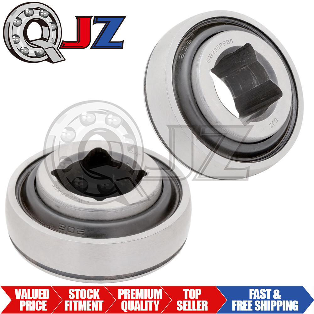 [2-Pack] GW208PPB5 Disc Harrow Ball Bearing [1-1/8″ Square Bore x 80 mm OD]