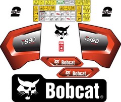 Fits Bobcat T590 Decal Kit Skid Steer / safety decals 3M VINYL / FREE SHIPPING