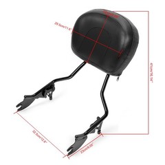 Detachable Sissy Bar Passenger Rear Backrest Pad Compatible for FLHTCUSE8 2013