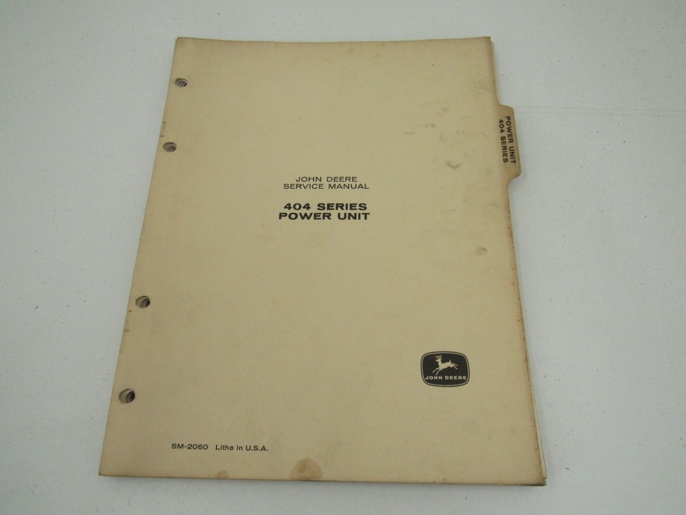 John Deere 404 Series Power Units Service Manual SM-2060