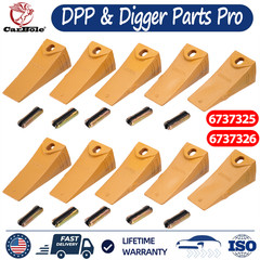 10x 6737325 Bucket Teeth with 6737326 Flexpins for Bobcat Style Mini Excavator