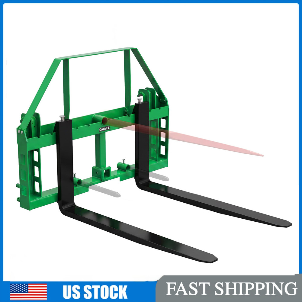 4000 Lbs Quick Attach Pallet Forks Frame w/ 48″ Fork Blade 2″ Hitch Receiver