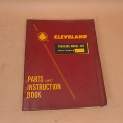 Cleveland Trencher Model 400 Parts Instruction Book Manual