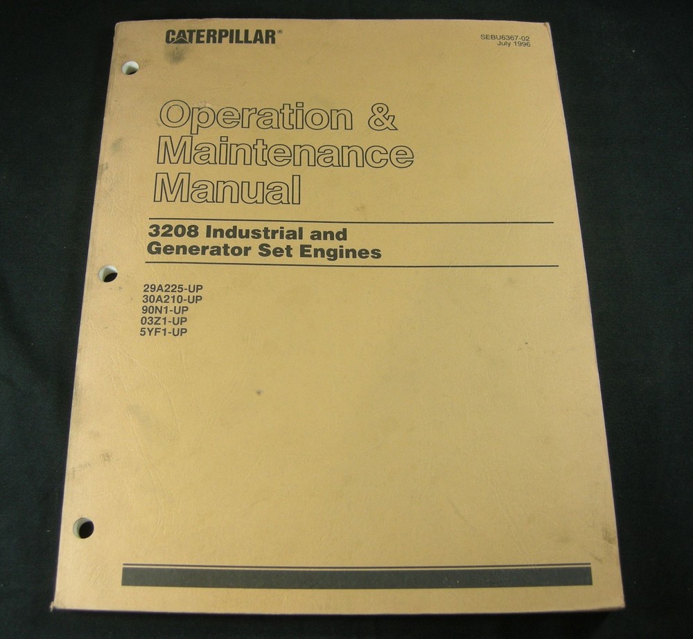CAT Caterpillar 3208 Industrial Generator Engines Operation Maintenance Manual