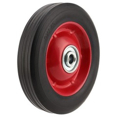 PINGEUI 4 PCS 8 Inch Solid Rubber Tire, Flat Free 8 inches, black, red