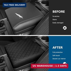 Leather Center Console Cover for 2021-2026 Ford F150 Armrest Pad Bucket Seat