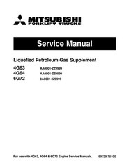 Mitsubishi Forklift FGC 4G63 4G64 6G72 LP / GAS SERVICE REPAIR SHOP MANUAL CD