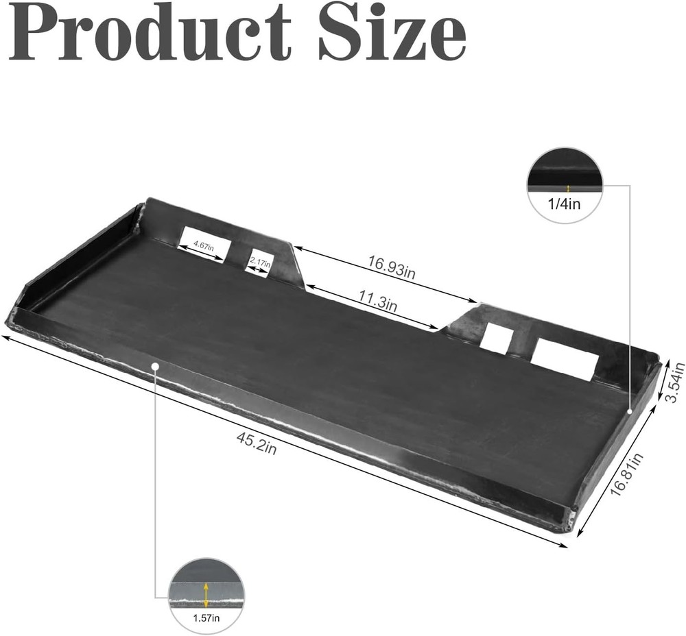 NEW Universal Quick Tach Mount Plate Attachment 1/4″ Thick Skid Steer Loader