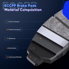 Front Ceramic Disc Brake Pads 4PCS D1892-9120 w/Hardware
