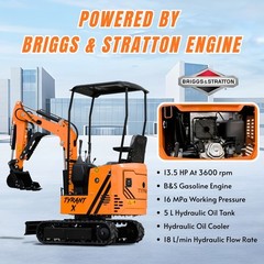 Free Ship TYPHON TYRANT X 1Ton Mini Excavator USA 13.5HP include 12 Attachments