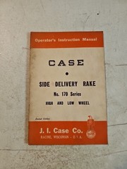 Vintage J.I. Case 170 Series Side Delivery Rake Operators Instruction Manual