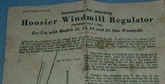 Flint & Walling Hoosier Windmill Regulator Instructions