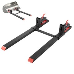 VEVOR 4000 lbs Clamp on Pallet Forks 60-Inch Tractor Forks with Stabilizer Bar