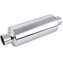 Resonator Muffler Stainless Steel, 2.0″ Inlet/Outlet, 13.8″ Length, Body 3.97″